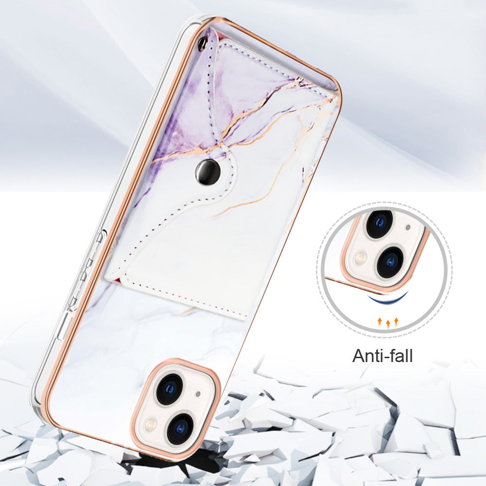 YB Leather Coating Series-9 for iPhone 14 Card Slot Case Kickstand IMD PU+TPU Phone Cover YB Leather Coating Series-9 for iPhone 14 Card Slot Case Kickstand IMD PU+TPU Phone Cover